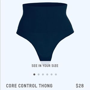 Skims Core Control Thong XXS/XS Onyx